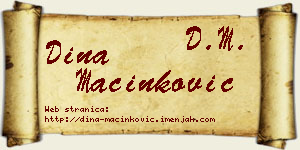 Dina Mačinković vizit kartica